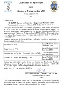 Certificado VTS NORMAM 26 (Português)